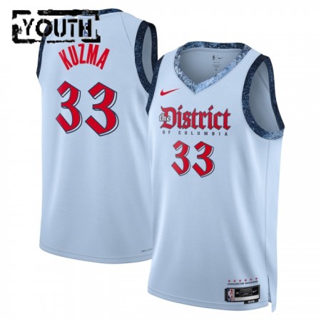 Canotte Bambino Washington Wizards Kyle Kuzma Nike 2024-25 City Edition Blu Swingman